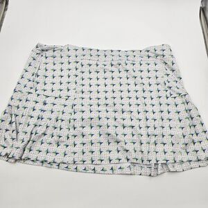 NWT Women's Lillie Green Skort Golf Bal Print Sport Length UPF 50 Performance XL